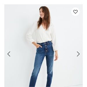 Madewell Blue Straight Leg Crop Jeans